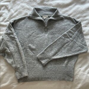 H&M Gray Half Zip-Up women's Sweater